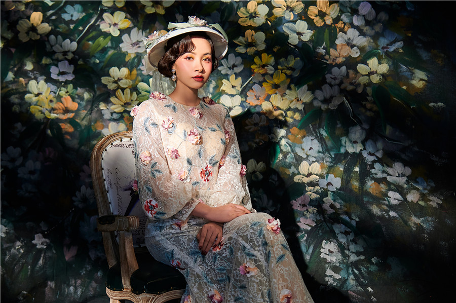 麗竹彩妝作品：禮帽復古新娘造型