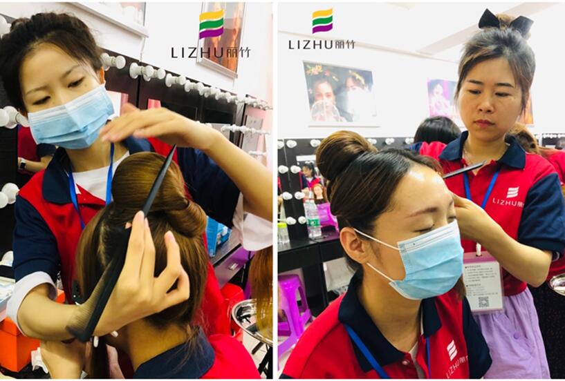 和南寧彩妝培訓學校學習編“赫本頭”教程