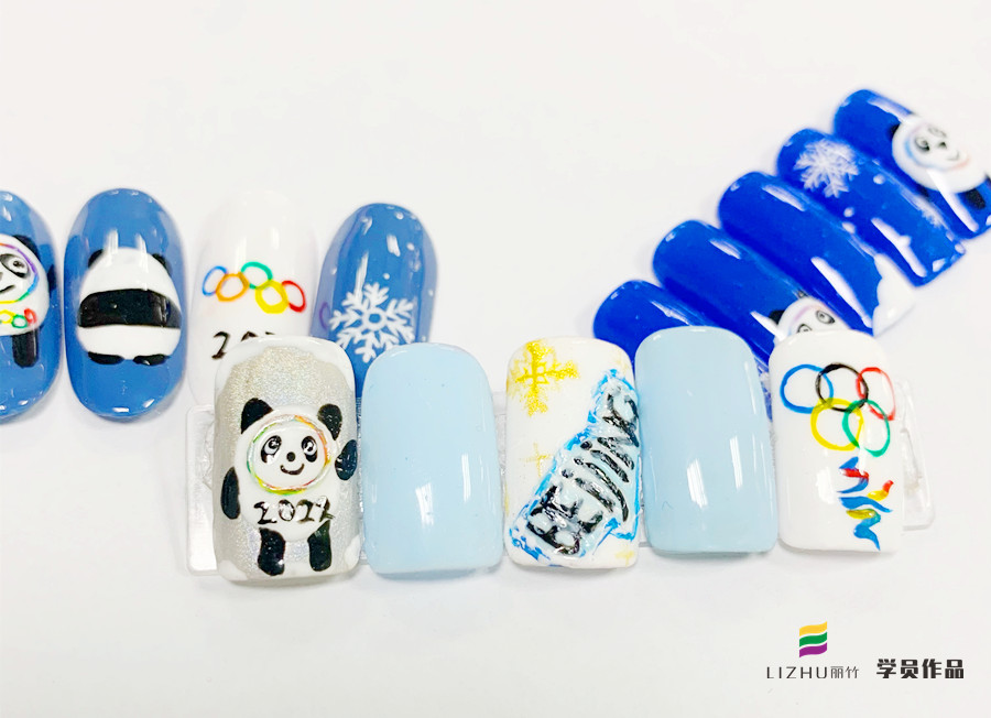 冰墩墩卡通美甲，南寧美甲網(wǎng)紅分享