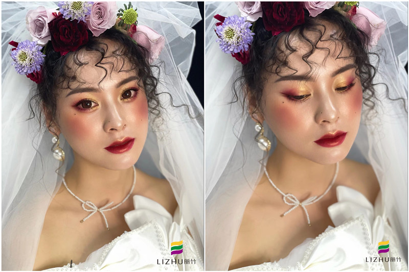 復(fù)古油畫(huà)風(fēng)格新娘 ，南寧彩妝學(xué)校新娘妝作品