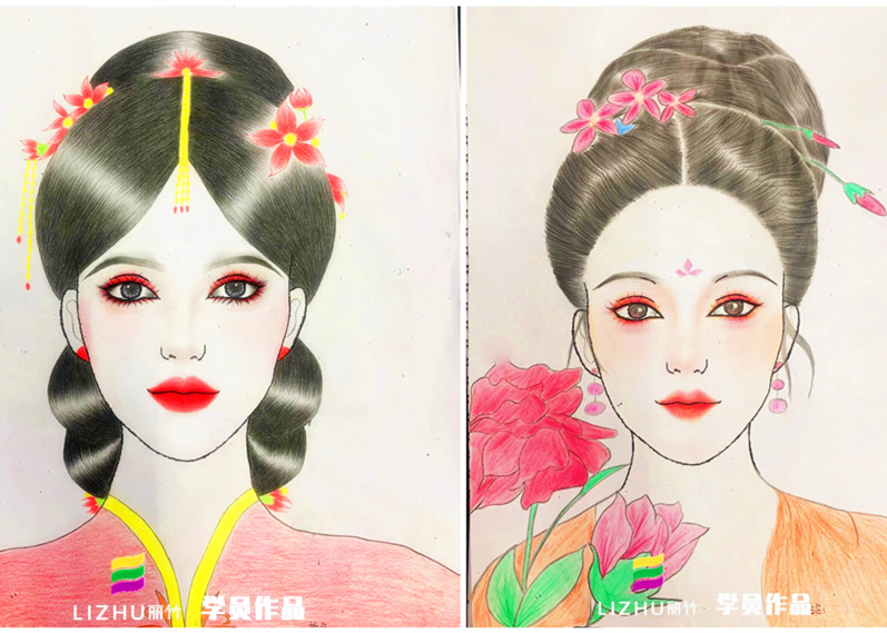 化妝美人圖欣賞，廣西化妝師美妝師學(xué)校作品