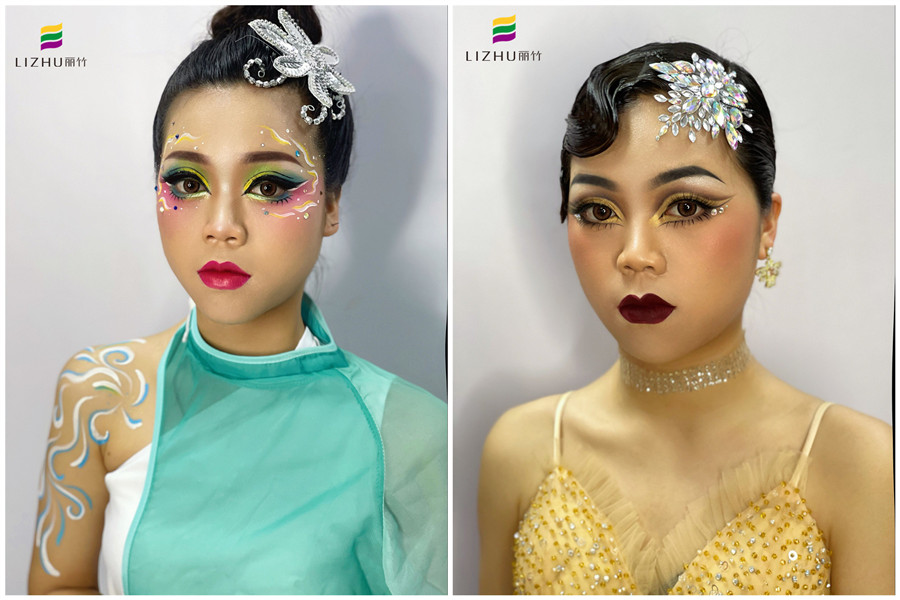 南寧化妝彩妝學(xué)校作品：拉丁舞造型、舞臺妝造型、國標舞造型