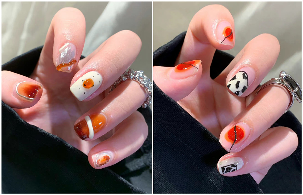 鴛鴦撞色美甲，廣西美甲學(xué)校十大名校分享