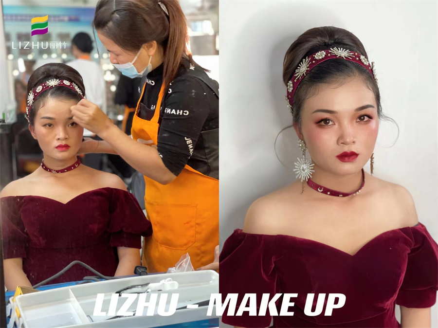 輕復(fù)古造型，南寧彩妝師課堂考核作品