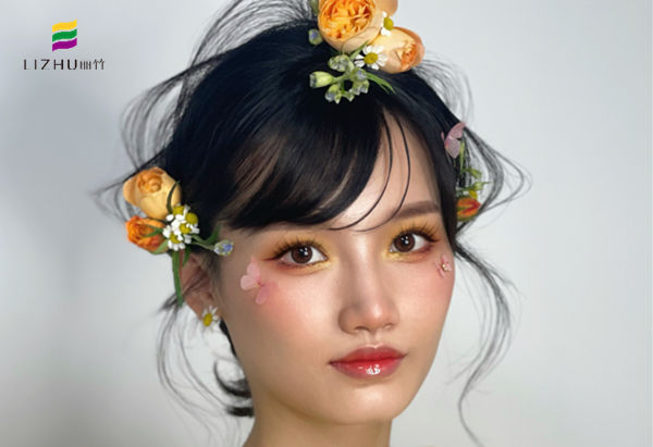 森系鮮花造型，廣西美妝技術學校作品