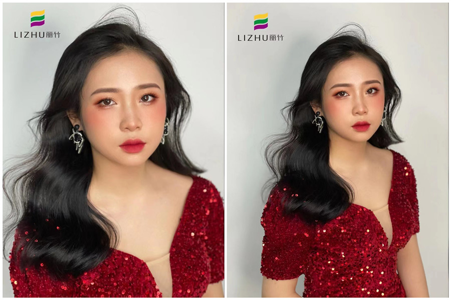 禮服披發(fā)造型，廣西南寧專(zhuān)業(yè)化妝學(xué)校作品