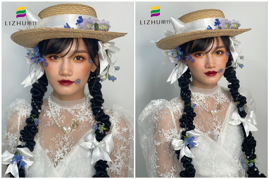 禮帽花樣新娘造型，廣西形象化妝班作品