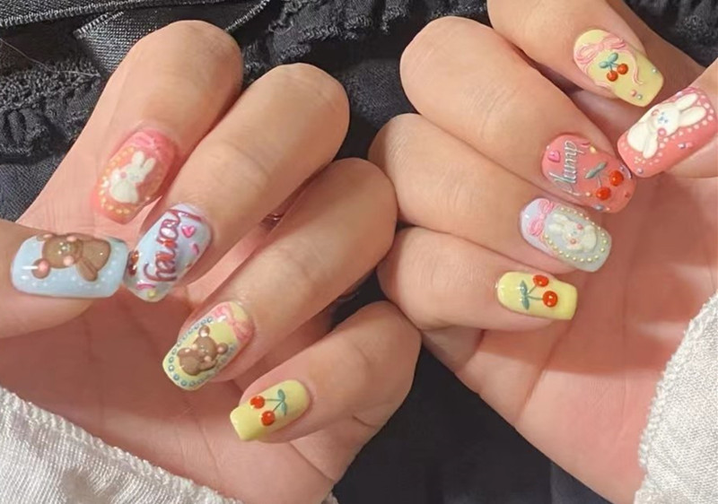 法式櫻桃美甲，南寧美甲進(jìn)修造型培訓(xùn)