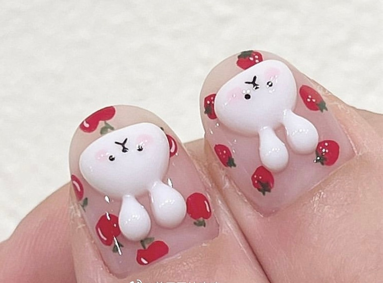 卡通立體美甲，學美甲到廣西麗竹學校