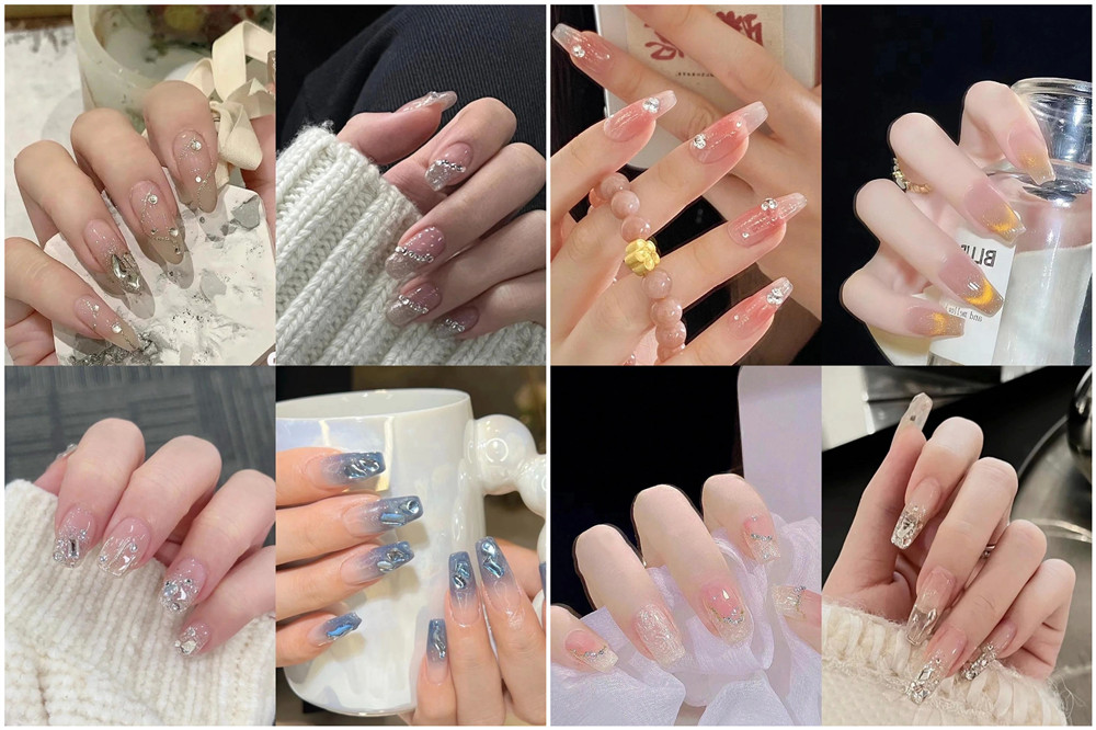 碎鉆美甲，南寧美甲款式造型班浪漫推薦