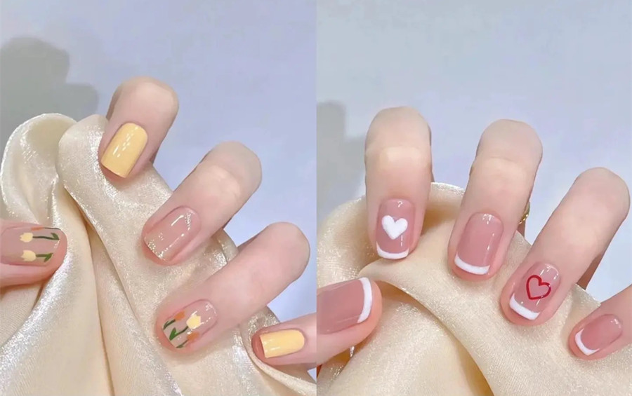 適合本甲的裸色短甲 ???，南寧網(wǎng)紅美甲款式班分享