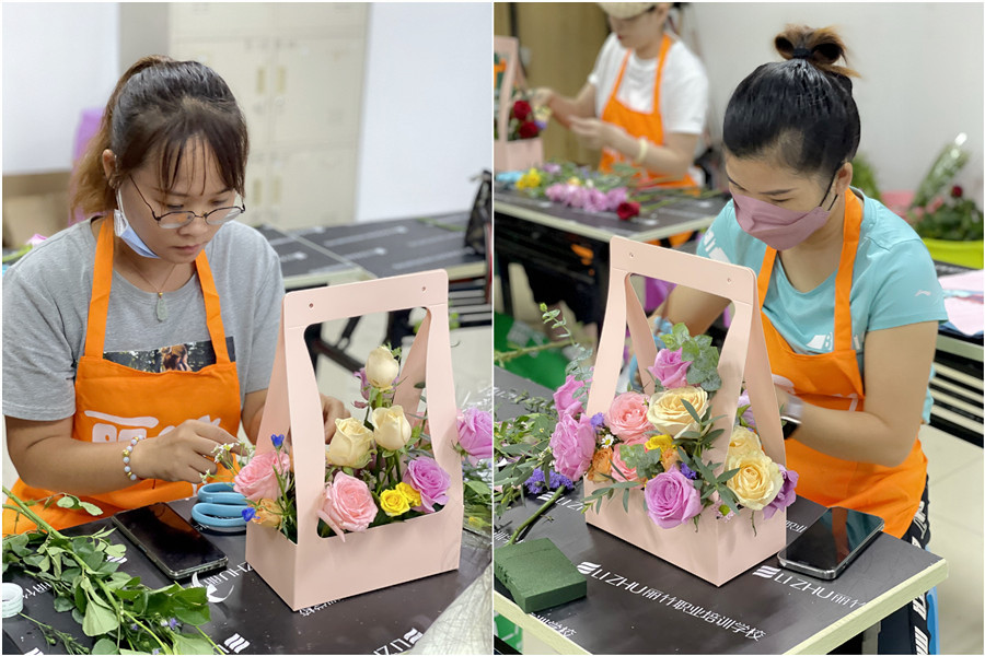 手提花籃的特點，廣西南寧花藝師學(xué)校課件分享