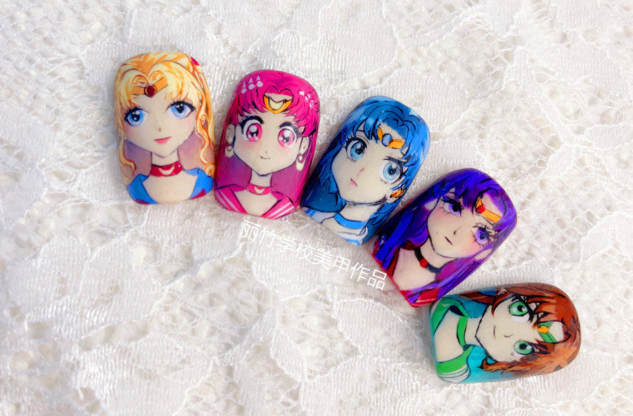 美少女戰(zhàn)士美甲，廣西南寧美甲進(jìn)修班作品