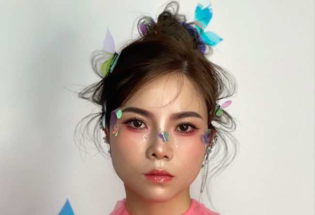 創(chuàng)意蝴蝶造型，南寧化妝彩妝造型學(xué)校教學(xué)