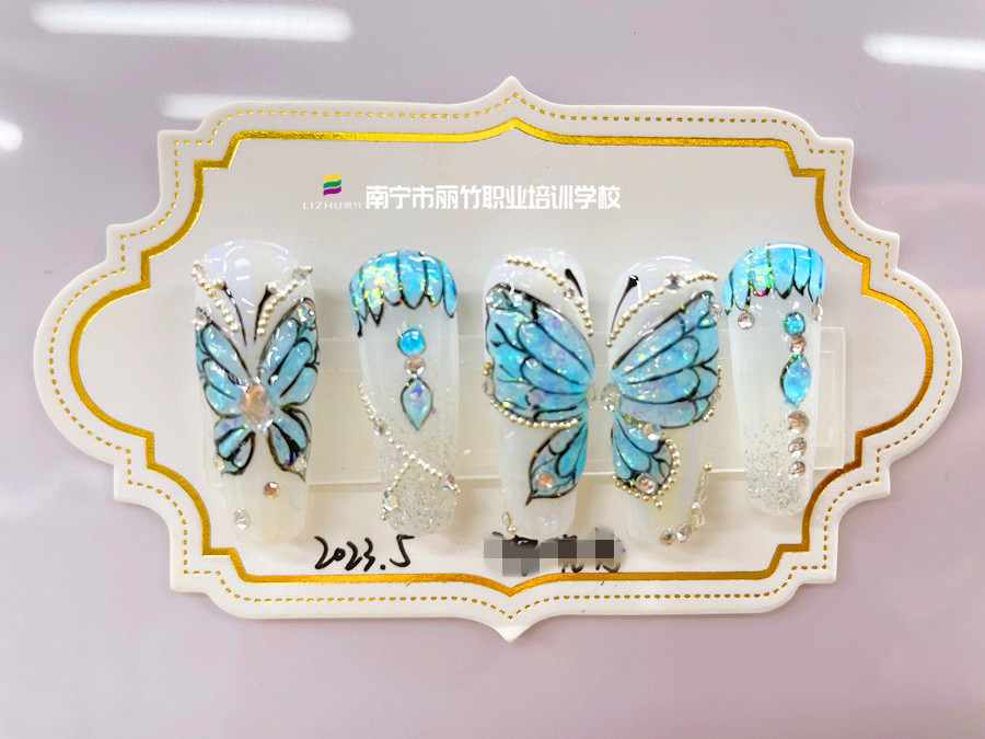 奢華蝴蝶美甲，廣西美甲造型培訓(xùn)