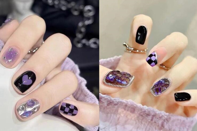 秋冬棋盤格美甲，南寧美甲師推薦