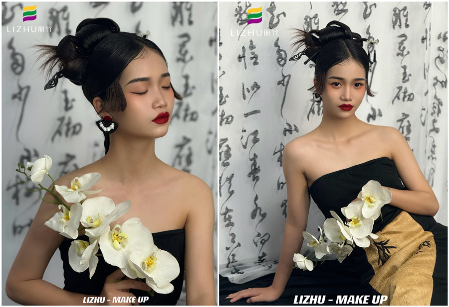 新中式國風(fēng)造型，南寧人物寫真化妝學(xué)校作品