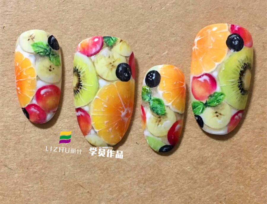 水果美甲：草莓美甲、橘子獼猴桃美甲、檸檬美甲