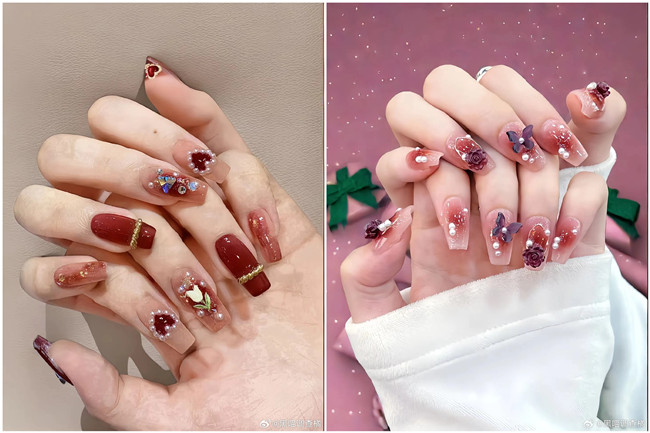 招財紅色美甲，南寧美甲教育專業(yè)推薦