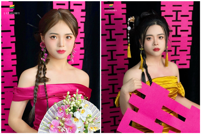 中式晨袍造型，南寧化妝藝術培訓作品