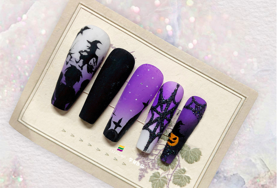 彩繪磨砂美甲&雛菊磨砂美甲，廣西學(xué)美甲款式