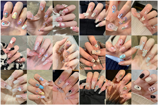 碎鉆美甲，廣西美甲網(wǎng)紅造型班收集