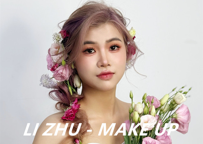 森系鮮花新娘，廣西新娘妝進修學(xué)校作品