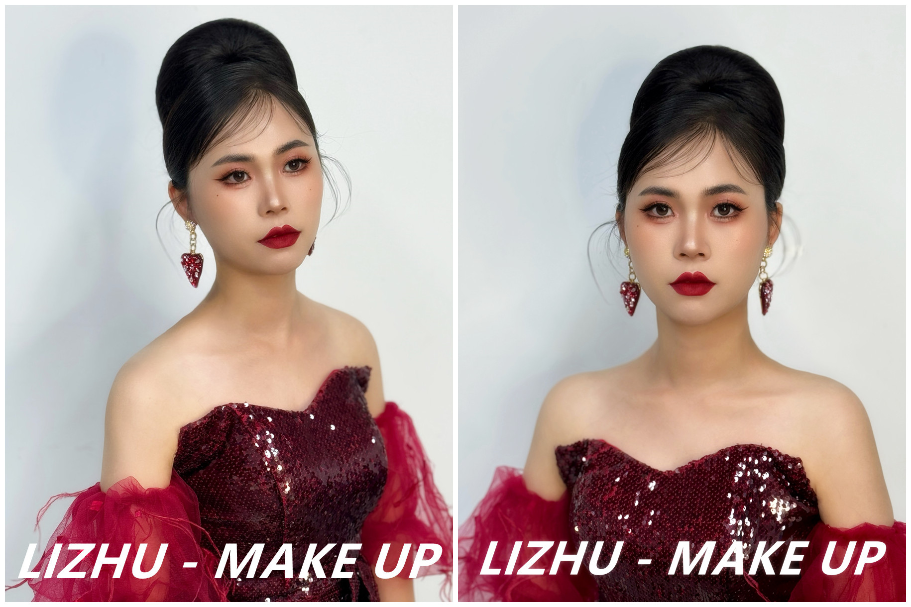 復古簡約禮服造型，南寧影樓彩妝學習作品