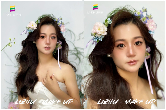 韓系鮮花新娘，廣西新娘化妝學校課堂作品