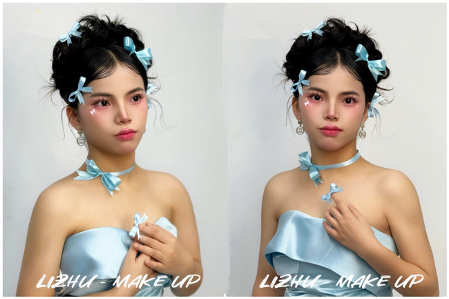 公主蝴蝶結(jié)造型，南寧化妝學(xué)校品課堂作品