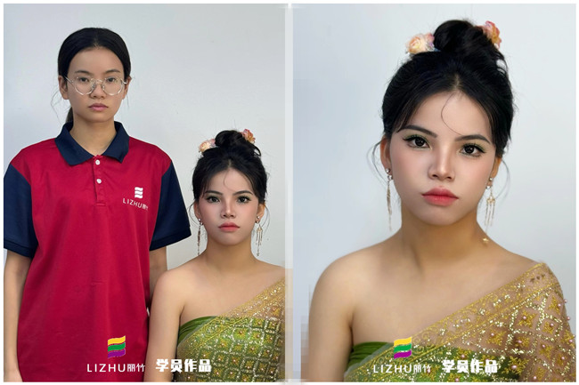 傣族少女寫真，學(xué)專業(yè)彩妝在南寧學(xué)員作品