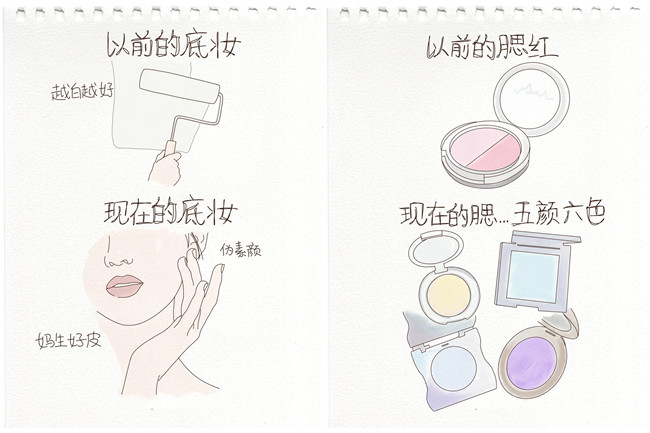 以前化妝vs現(xiàn)在化妝，南寧化妝教育學(xué)校分析不同