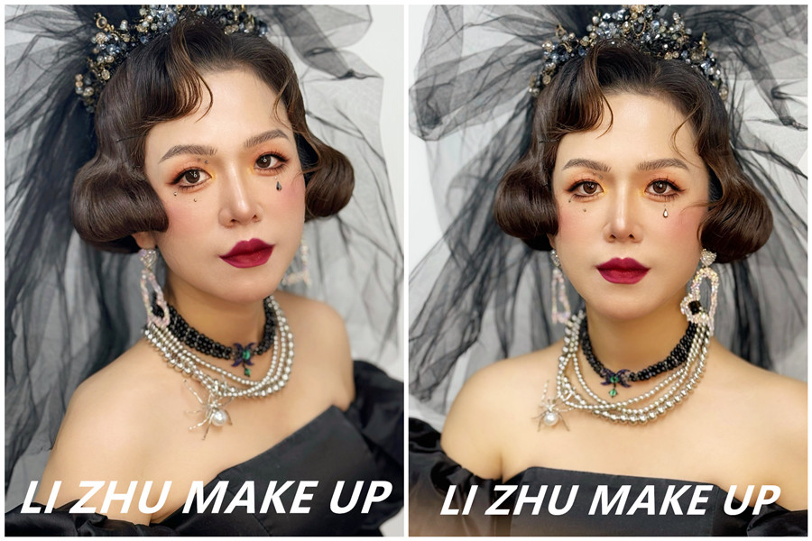 暗系朵拉造型，南寧培訓化妝高彩作品