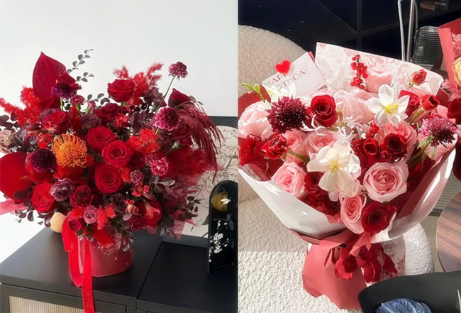 不落俗套新年紅色花束，南寧花藝師學(xué)校推薦