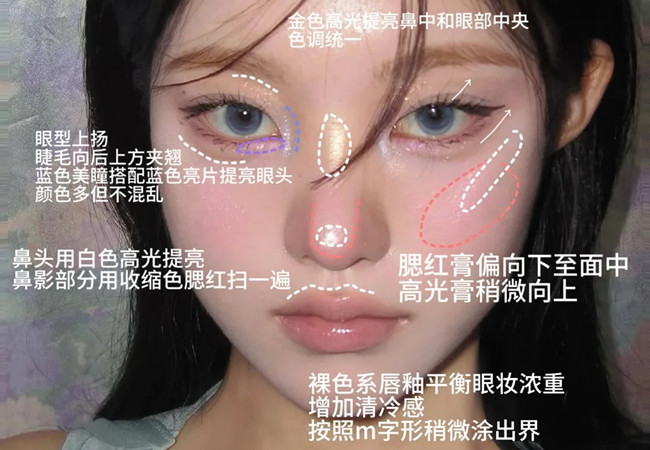 厭世感布偶貓妝容，南寧化妝形象造型學(xué)校分享教程