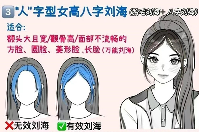 如何護理“人”字女高八字劉海教程，南寧學(xué)女發(fā)