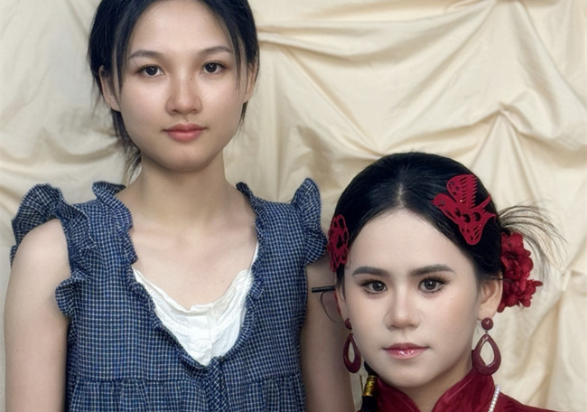 晨袍中式新娘，南寧學彩妝0基礎(chǔ)作品