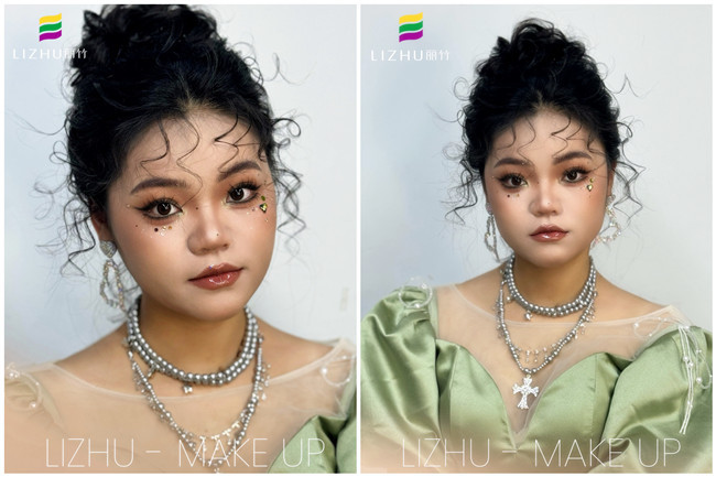 氛圍丸子頭造型，南寧寫(xiě)真化妝師作品