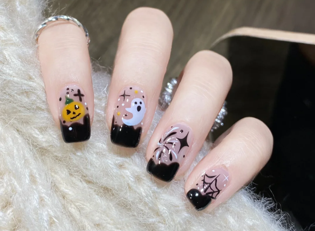 萬圣節(jié)煙花美甲，南寧美甲進修分享教程