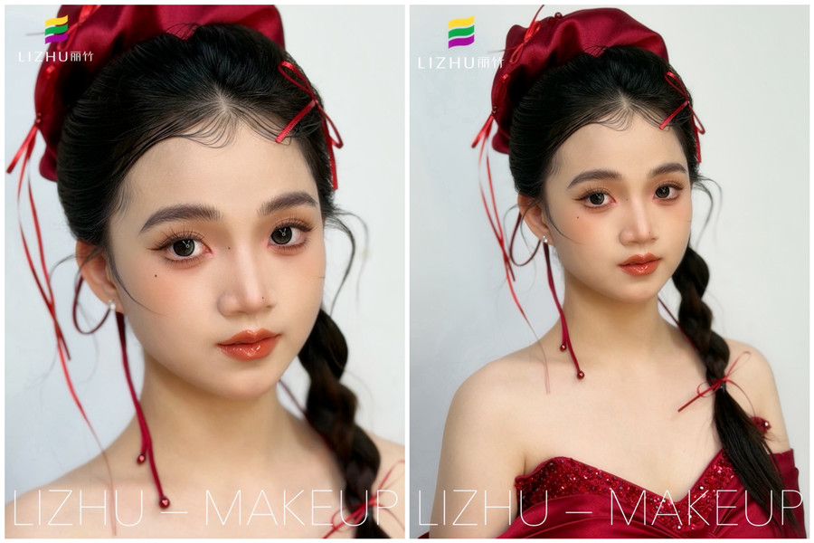 減齡辮子造型，廣西化妝高彩培訓(xùn)作品